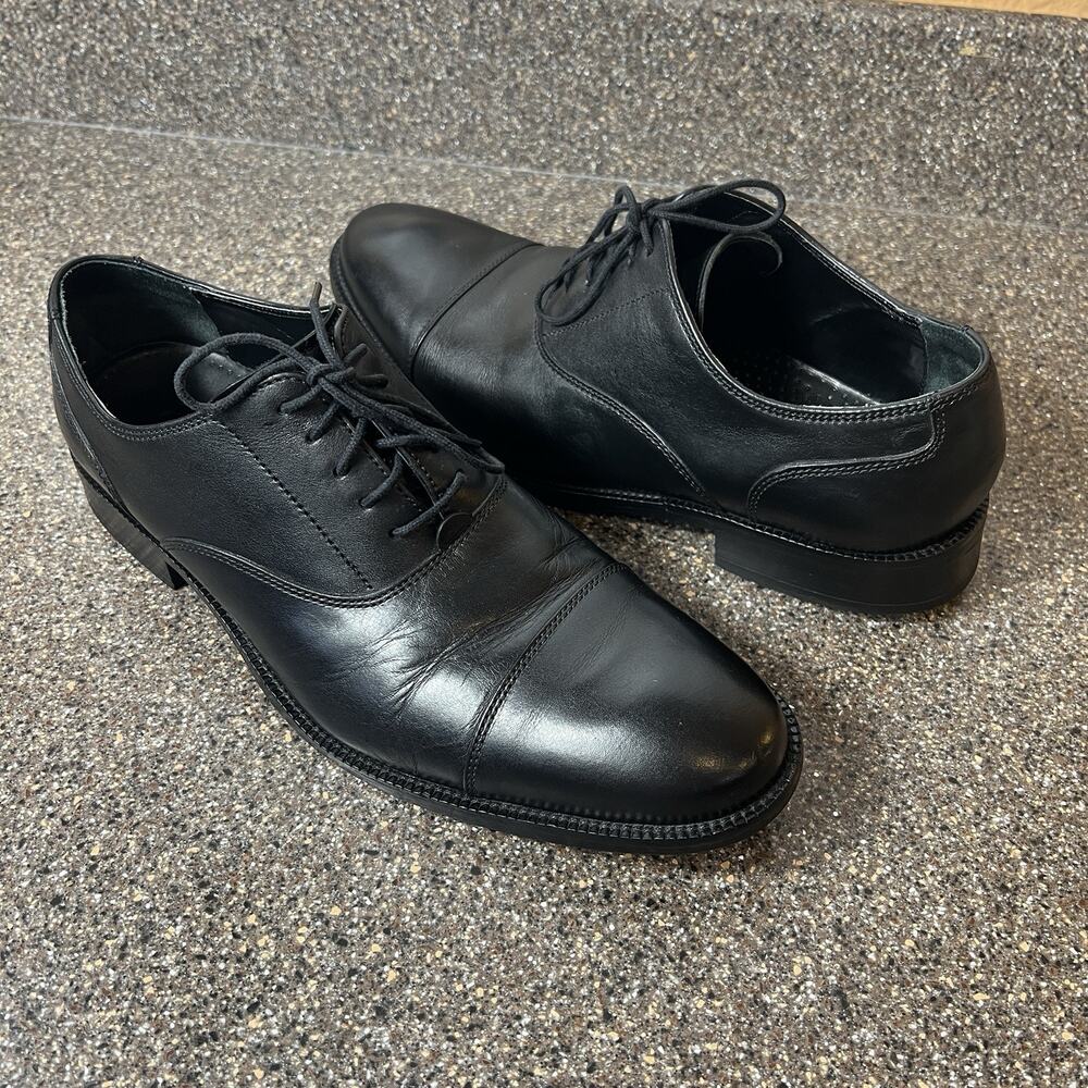 Cole Haan Mens Sz 10.5 M Shoes Black Leather Dress/Casual Oxford Lace Up Cap Toe
